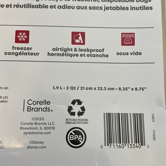 Corelle Kitchen Pyrex Disneys Mickey Mouse Bundle Of 2 Reusable